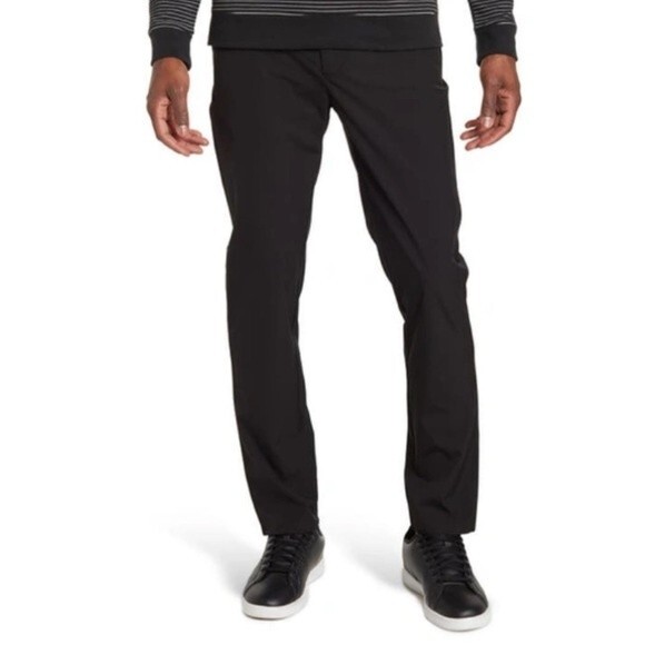 NWT Thomas Dean | Performance Nylon Blend Black Men’s Pants - Picture 1 of 11